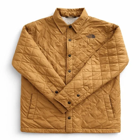 The North Face Mens Quilted Sherpa lined Jacket in mustard brown, size M - Picture 1 of 6